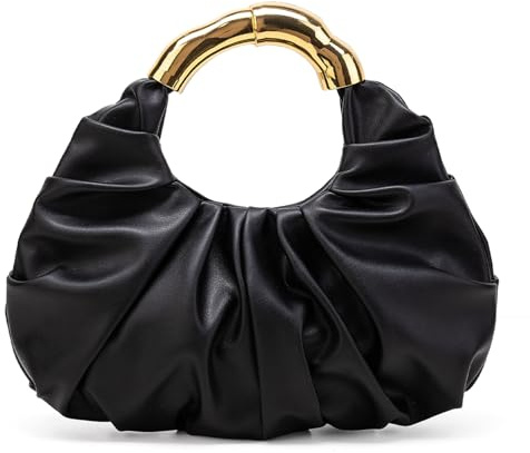 PLGYLG Clutch Purse for Women Soft Pleated PU Evening Clutch Handbags Cloud-Shaped Handle Bag for Wedding Prom Party Casual Daily