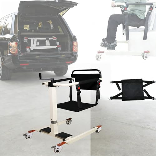 Patient Lift Transfer Chair - Bärbar hissrullstolsstol for äldre sjuksköterskor. Höjdjustering for hem- och bilöverföring