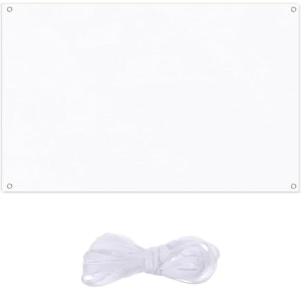 Foonary - Pancarta en Blanco Grande Banderola (180 x 110 cm), Color Blanco | Banderola Personalizada para Pintar Bodas, Fiestas, Cumpleaños, Interior Exterior, Blanco