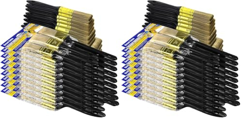 Great Andrew Paint Brushes, 30 PCS 1 1.5 2 3 Flat 1.5 Angled (Pack of 2)