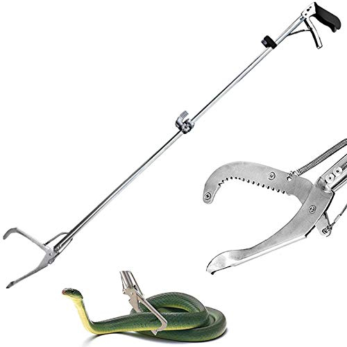 Ouronehome 152,4 cm Schlangenzange, faltbar, für Reptilien, Greifer, breite Backen, Handhabungswerkzeug mit automatischer Verriegelung und rutschfestem Griff