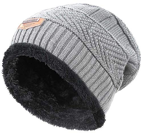 HINDAWI Kids Winter Knit Beanie Hat Warm Snow Hats Children Slouchy Skull Cap for Girls Boys (5-14 Years)