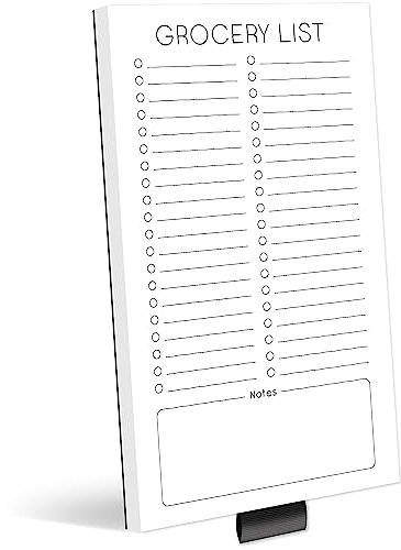 Evercio Grocery List Magnetic Notepad for Refrigerator | For Shopping Lists Minimalistic Memo Note Pad for Fridge | Office Gift for Coworkers Kitchen | 4.5x7.5 Inches, 50 Sheets