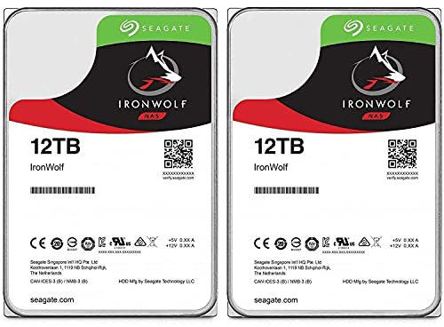 Seagate IronWolf SATA III 3.5 Internal NAS Hard Drive - 12TB, 2-Pack