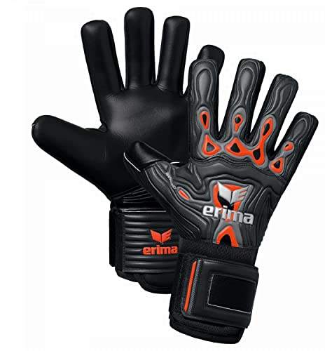 Erima Unisex Erwachsene FleX-Ray Hardground Torwarthandschuh, fiery coral/schwarz, 11