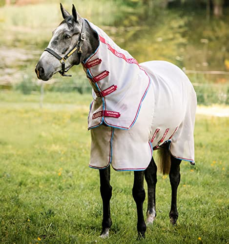 Horseware Rambo Protector Disc Front Oatmeal/Cherry, Peach & Blue, Deckengröße:145 cm / 6´6