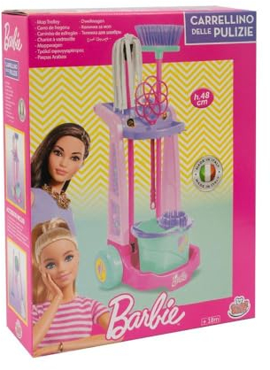 Barbie, Chariot de Nettoyage, avec Accessoires, 48 cm, pour Les Enfants dès 3 Ans, BAR47