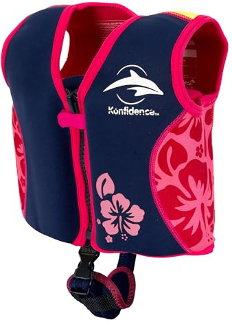 Konfidence Premium Swim Vest – For Baby, Toddler & Kids Up to 12 Years - UKCA/CE & Swim School Approved with Adjustable Buoyancy Ideal for Learning to Swim (Oahu, Small)