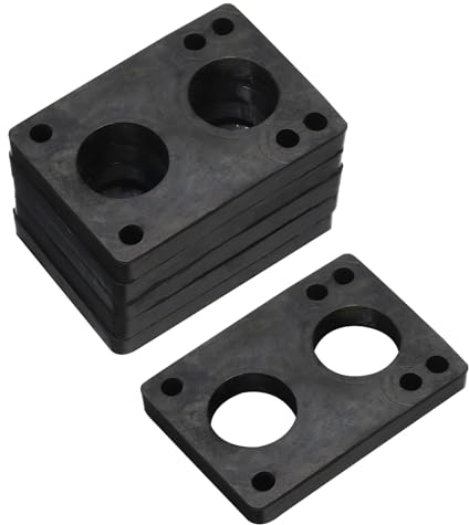 PATIKIL 10mm / 3/8 Skateboard Riser Pads, 6er Pack Gummikeile mit Neigungswinkel zur Stoßdämpfung für Skateboard Trucks, Schwarz