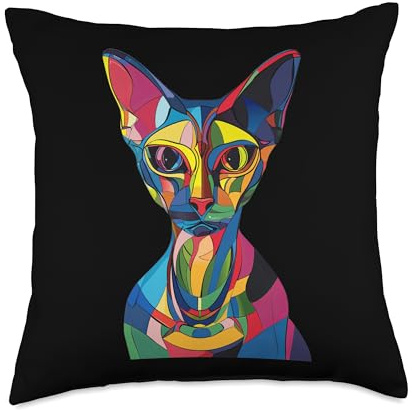 Bastet Pop Art Bast Ailuros Throw Pillow