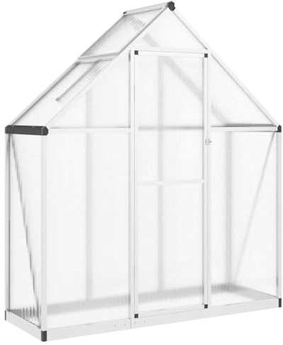 vidaXL Växthus med basram, silver, 169 x 58 x 195 cm, aluminium
