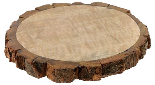 Holyart Piattino portacandela 10 cm diametro in Legno con Bordo corteccia