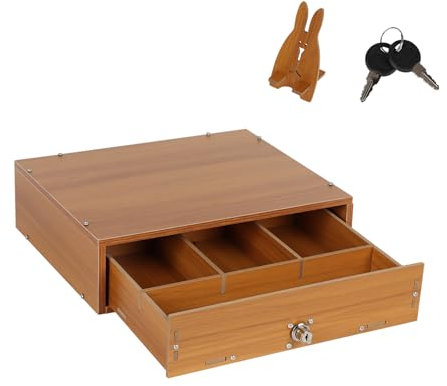 Les-Theresa 35*28.6*9.7cm Boite a Dosette en Bois, Boite Bois Dosette Cafe à 4 Compartiments, Boite Rangement Capsule Bois avec Serrure et Clé, pour Capsules de Café, Sachets de Thé, Sachets de Sucre