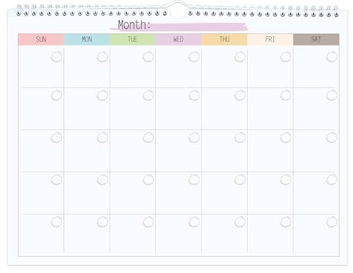 Blank Monthly Weekly Wall Calendar, Undated Monthly Planner Note Pad for Organizing Home Office 11x 14.5