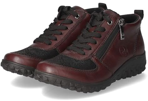 Rieker Donna 59541 - Stivali stringati, 37 EU, colore: Rosso, Colore: rosso, 37 EU
