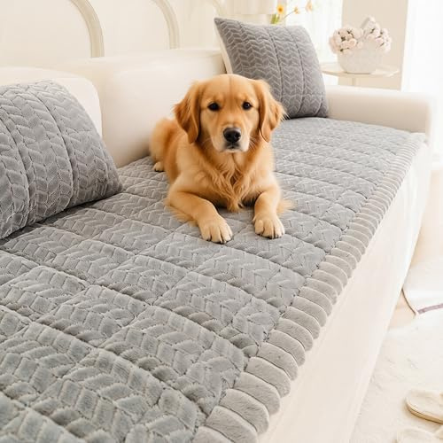 Mivnue Pet Couch Cover Protector Sofa Covers for Pets Washable Non Slip Couches and Sofas Dog Mat (Grey, 27.6 x 59.1)