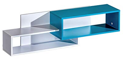 Furniture24 Hängeregal Wandregal Wandboard TRAFIKO 11 (Weiß/Türkis)