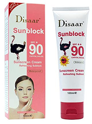 DISAAR Sunscreen Cream Refreshing Sunblock SPF90++ Protection Waterproof 100ml