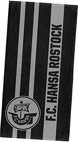 F.C. Hansa Rostock Badetuch - Black - 70 x 180 cm Strandtuch Duschtuch - Plus Lesezeichen Wir lieben Fußball