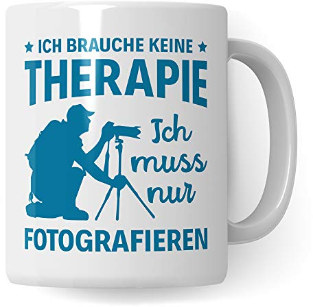 Fotografieren Tasse, Geschenk für Fotografen Becher, Kaffeetasse Fotograf Spruch Objektiv Kameramann, Foto Kaffeebecher Photograf