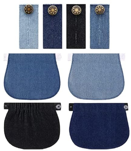 zhibeisai 8 Pack Maternity Pants Extender Elastic Waist Extender Adjustable Waistband Extender For Pregnancy Women/ladies/men/jeans Trouser Trouser Extenders Women Pregnancy Waist Extender