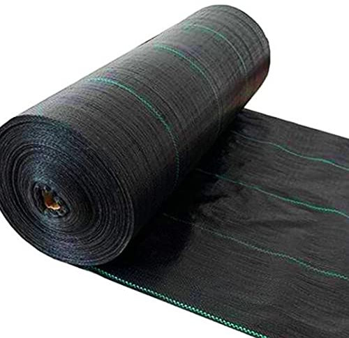 BOTOWI 142g/㎡ Tessuto di Controllo del Paesaggio Copertura del Terreno per Esterni Impieghi Gravosi, Tessuto Paesaggistico Non Tessuto Blocco Erbacce del Giardino, per Paesaggio,Nero,5x100ft/1.5x30m