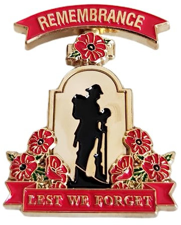 2025 Lest We Forget Poppy Badge Pin Brooch large, Poppy Badges and Pins Remembrance Day Decorations Veterans Memorial WW1 (1)