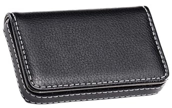 Funda para tarjetas de visita de piel sintética magnética para tarjetas de visita portatarjetas de nombre adecuado para hombres y mujeres, Negro , Clásico, Moderno