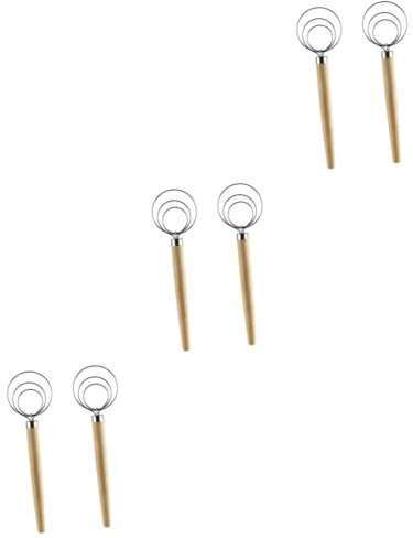TOPBATHY Tellerbesen 6 Ei Teig Schneebesen Mischer Handkurbel Schneebesen Eierrühren Herstellung Kuchenhaken Doppelösen Teig Brotbacken Mixer Handmixer Teig