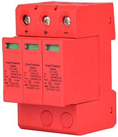 Protecteur de Surtension 3P 3.0KV DC, Adaptateur de Protection contre la Foudre pour la sécurité des équipements électriques (3p40ka)