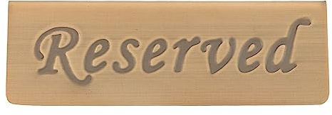Restokki Cartello per prenotazione Bacheca con cartello per posto riservato inglese in acciaio inossidabile bronzo antico