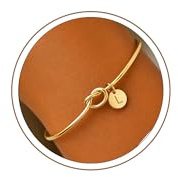 Turandoss Bracelet Femme Or – Bracelet Charm Ajustable Plaqué Or 14K avec Lettre L Bijou Personnalisé, Bijoux idéaux pour Femme Fille Noël ou d'anniversaire pour une mère ou une amie.