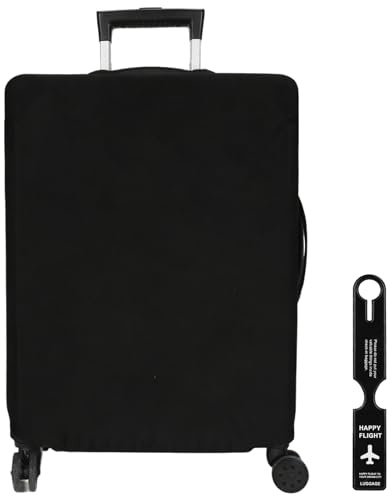1 PC Elastic 26-28 inch Suitcase Cover, Washable Suitcase Covers Protectors Luggage Protector Black, Stretchable Travel Luggage Cover Suitcase Protector with Tag, Fits 26 27 28 inch Medium Large