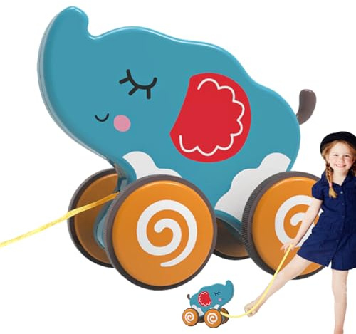 Sghtil Giocattolo da traino, giocattolo per bambini di 1 anno, giocattolo divertente con animale, diversi stili di gioco, pneumatici silenziosi, gioco educativo e bilanciamento, promuovono