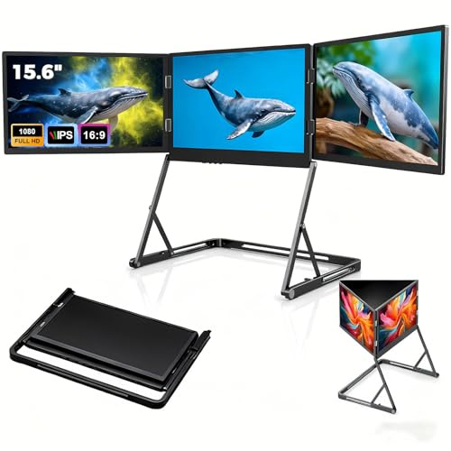 Lissontine écran Portable 15.6 Pouces Fhd 1080p, Extension D'écran USB-C HDMI, Moniteur pour Macbook Et Windows, Station De Travail Portable pour Ordinateur Portable