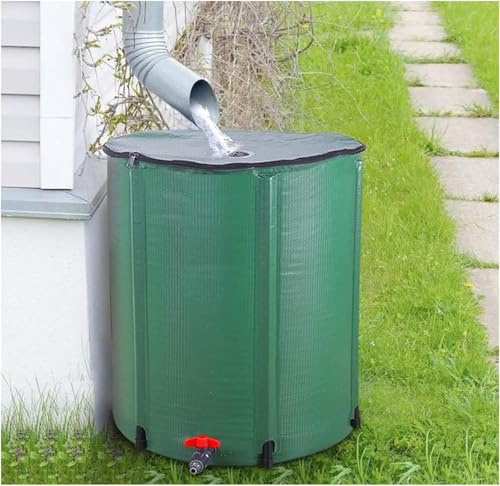 Depósito de Agua de Lluvia Plegable 100/500/1000L Tanque de Agua con Grifo Red y Válvula de Desbordamiento Barril para Recolección de Agua de Lluvia para Riego de Jardín(1000 L(264.17 GAL))