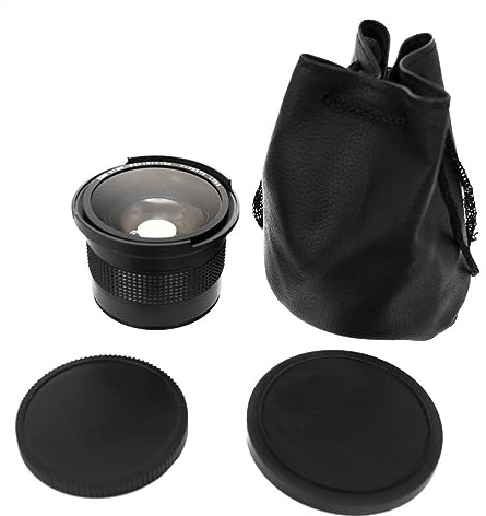 Whoasyst 58 mm vidvinkel fisköga lins med makro 0,35 x för fjärilar blommor