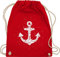 Turnbeutel Rucksack - Kunst - Anker Matrosen Nordsee Maritime Ostsee Ankerliebe - Unisize - Rot - geschenk für segler art ankern stoffrucksack maritimer maritim beutel maritimes beuteltasche