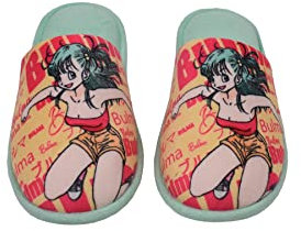 CYP BRAND Dragon Ball - Zapatillas de casa abiertas, Diseño Bulma, Suaves, Talla 40/41 EU, Amarillo y Azul, Producto Oficial, ZP-2140-DB