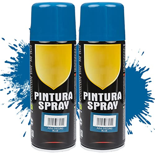 Etrexonline Pintura Spray Multicolor Profesional 400ml Adecuado Metal Madera y Plástico - Color Azul Oscuro (Paquete de 2)