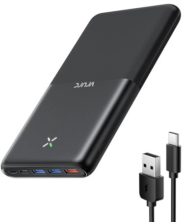 VRURC Batterie Externe 30000mAh USB C Power Bank Haute Capacité Charge Rapide 22.5W Compact Batterie Portable avec 4 Sorties et 3 Entrées Compatible avec Téléphone iPhone Samsung Tablet