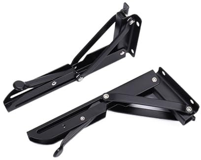 Klappbare Halterung 2 stücke Dreieck Klapp Winkel Halterung Schwere Unterstützung Einstellbare Wand Bank Tisch Regal Halterung Möbel Hardware Klappträge(Black,10 inch)