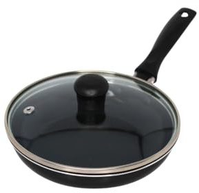 IMUSA Ceramic Nonstick Frying Pan with lid, Egg Pan, Omelet Pans, 6.3 Inch, Aluminium, Black