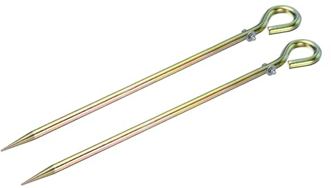 sourcing map Lot de 2 tiges de terre colorées en zinc galvanisé 0,4 m avec trou de mise à la terre pour antenne parabolique clôture électrique