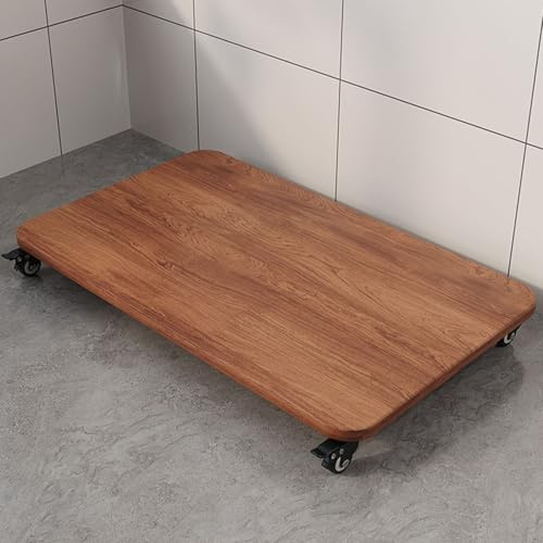 Carro para Plantas de madera maciza de roble con ruedas bloqueables,Plataforma rodante for plantas de interior,Carro para Plantas macetas,patio,jardín y decoración del hogar(Rectangle 50x80cm)