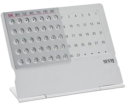 Calendrier Perpétuel de Bureau Calendrier Perpétuel Réutilisable en Métal