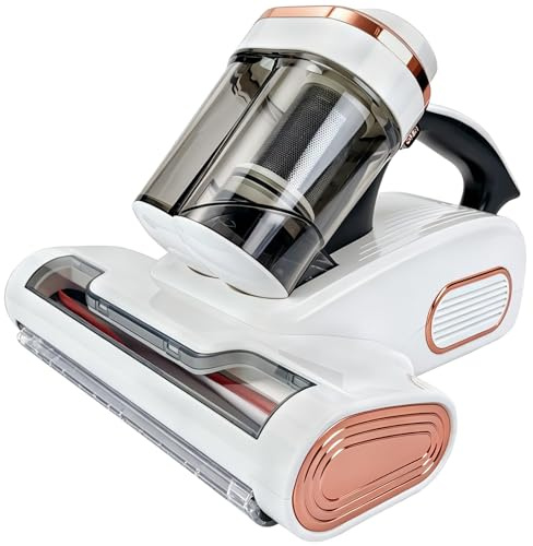 Vehiwell Aspiradora antiácaros, limpiadora de colchones de 15 kPa con luz UV-C, 12.000 pulsaciones/min, 600 W de Potencia, depósito de Polvo de 500 ml, para colchones, Camas y sofás.