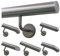 TIBU Handlauf Geländer Edelstahl Ø 42,4 mm - Länge 250 cm - Ende gerade Kappe und gewinkelte Halter - Rostfrei für Außen und Innen