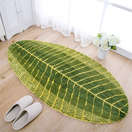 X-Labor Grün Blatt Weiche Antirutsch Badematte Badvorleger Duschvorleger Fußmatte Teppichboden für Bad Küche Wohnzimmer Schlafzimmer 45x120 cm