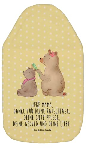 Mr. & Mrs. Panda Wärmflasche Bär Kind - Geschenk, Mutter, Mutti, Familie, Wärmflaschenbezug, Papa, Körnerkissen, Bettflasche, Muttertag, Vatertag,
